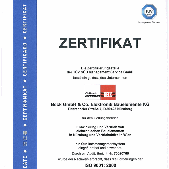 Zertifizierung nach DIN EN ISO 9001 Zertifizierung nach DIN EN ISO 9001