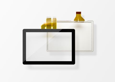 Black printed cover glass with PCAP film